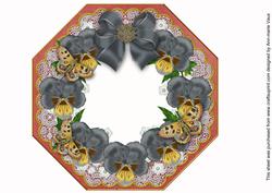 Silver Pansy Red Octagon 8inch Frame Picture Sheet