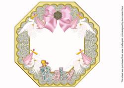 Baby Girl Lemon Lace Octagon 8inch Frame Picture Sheet