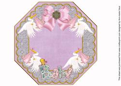 Baby Girl Lilac Lace Octagon 8inch Picture Sheet