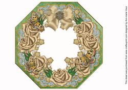 Coffee Roses Green Lace Octagon 8inch Frame Picture Sheet