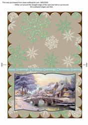 Christmas Snow Bridge Scallop Book Card