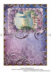 Beautiful Lavender Scene Scallop Edge Card