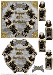 Mens Aftershave 65th Birthday Decoupage 3D Ring Sheet