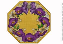 Deep Purple Poppy Gold Lace Octagon 8inch Picture Sheet