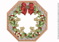 Mistletoe Gold Pink Lace Octagon 8in Frame Picture Sheet