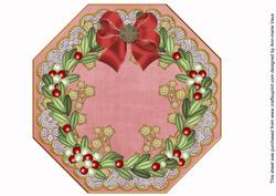 Mistletoe Gold Pink Lace Octagon 8inch Picture Sheet