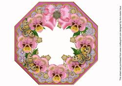 Pink Pansy Cerise Lace Octagon 8in Frame Picture Sheet