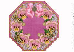 Pink Pansy Cerise Lace Octagon 8inch Picture Sheet