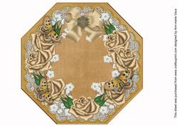 Coffee Roses Lace Octagon 8inch Picture Sheet
