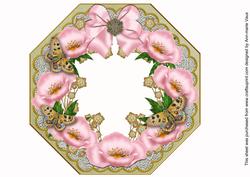 Pink Poppy Olive Lace Octagon 8inch Frame Sheet