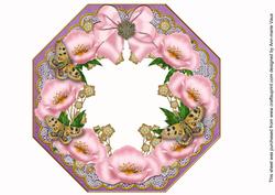 Pink Poppy Purple Lace Octagon 8inch Frame Sheet