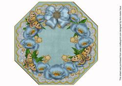 Teal Poppy Lace Octagon 8inch Picture Sheet