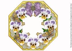White Lilac Pansy Lemon Lace Octagon 8inch Frame Sheet