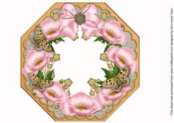 Pink Poppy Burnt Orange Lace Octagon 8inch Frame Sheet