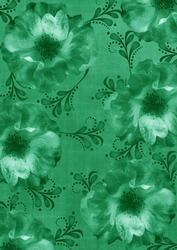 Green Blossom Swirl A4 Backing Paper