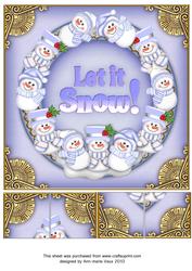 Blue Snowman Let It Snow 8in Picture Sheet