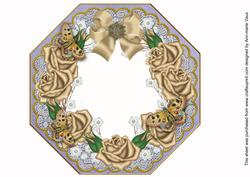 Coffee Roses Blue Lace Octagon 8inch Frame Sheet