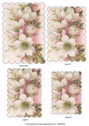 Christmas Roses Scallop Edge Pyramid Toppers