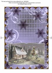 Christmas Country House 2 Scallop Edge Book Card