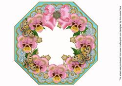 Pink Pansy Teal Lace Octagon 8inch Frame Sheet