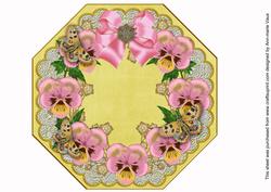 Pink Pansy Lemon Lace Octagon 8inch Picture Sheet