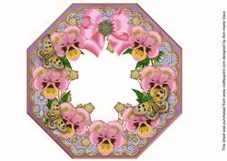 Pink Pansy Purple Lace Octagon 8inch Frame Sheet