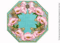 Pink Poppy Teal Lace Octagon 8inch Picture Sheet