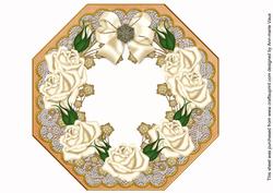 Cream Roses Burnt Orange Lace Octagon 8inch Frame Sheet