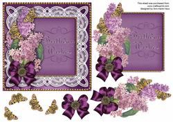 Pretty Lilac Lace Birthday Decoupage Step by Step Sheet