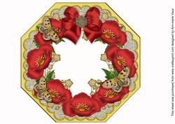 Red Poppy Lemon Lace Octagon 8inch Frame Sheet
