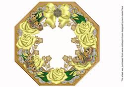 Lemon Roses Coffee Lace Octagon 8inch Frame Sheet