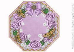 Lilac Roses Lace Octagon 8inch Picture Sheet