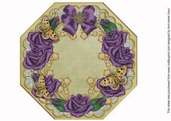 Purple Roses Olive Lace Octagon 8inch Picture Sheet