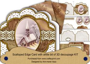 Church Lights on Plum Anglaise Scallop Step by Step Card Kit