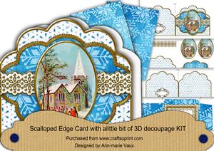 Christmas Service Anglaise Scallop Step by Step Card Kit