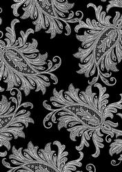 White Leaf Black A4 Backing Paper