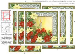 Red Poinsettia Candle 5in Spiral Edge Stacker