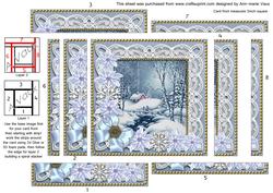 Ice Poinsettia Blue Winter Walk 5in Spiral Edge Stacker