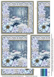 Blue Winter Walk Ice Poinsettia 5in One Side Stacker