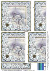 Blue Village Ice Poinsettia 5in One Side Stacker