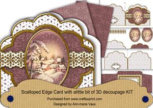 Snowy Village Anglaise Scallop Step by Step Card Kit