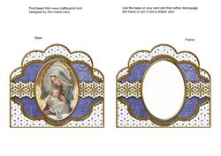 Holy Mother Blue Anglaise Scallop Card Base and Frame
