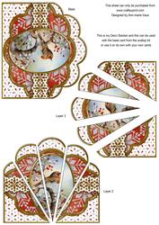 Red Robin Silver Flake Anglaise Scallop Deco Stacker