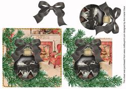 Christmas Night Bauble Decoupage Step by Step Sheet