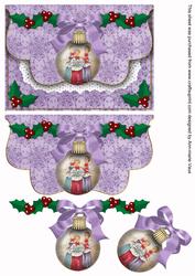 Choirboys Lilac Bauble Flap Decoupage Step by Step Sheet