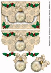 Cream Village Church 1 Bauble Decoupage Step by Step Sheet