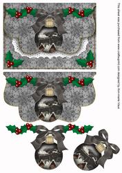 Nighttime Rooftops Bauble Flap Decoupage Step by Step Sheet