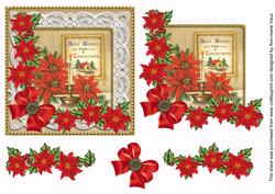 Best Wishes Poinsettias Step by Step Decoupage Sheet