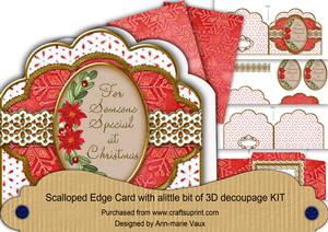 For Someone Special Red Scallop Step by Step 3D Card Kit