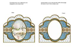 Pretty Snow Scene Blue Scallop Card Base and Frame